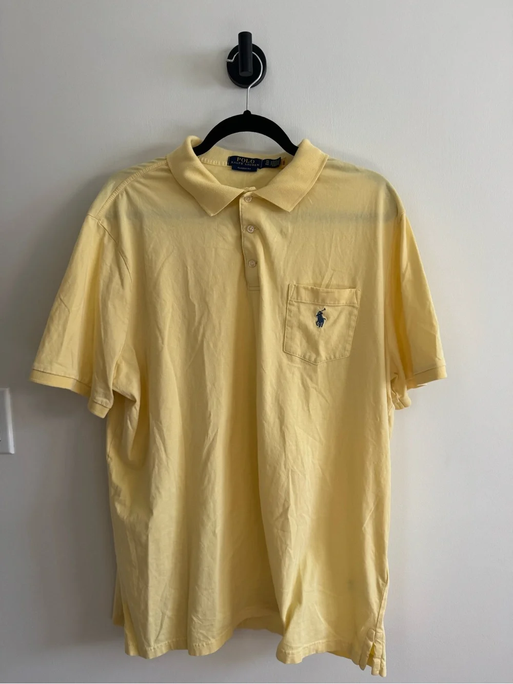 Polo Ralph Lauren Classic Fit Yellow Pocket Polo Shirt Men’s XL
